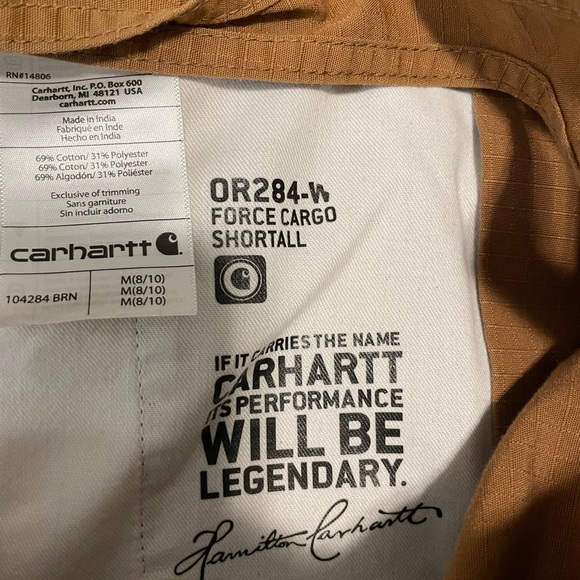Carhartt Force Ripstop Cargo Shortalls Overalls - Picture 7 of 9